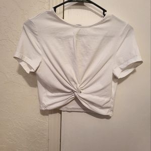Shein Twist Hem Solid Crop Tee